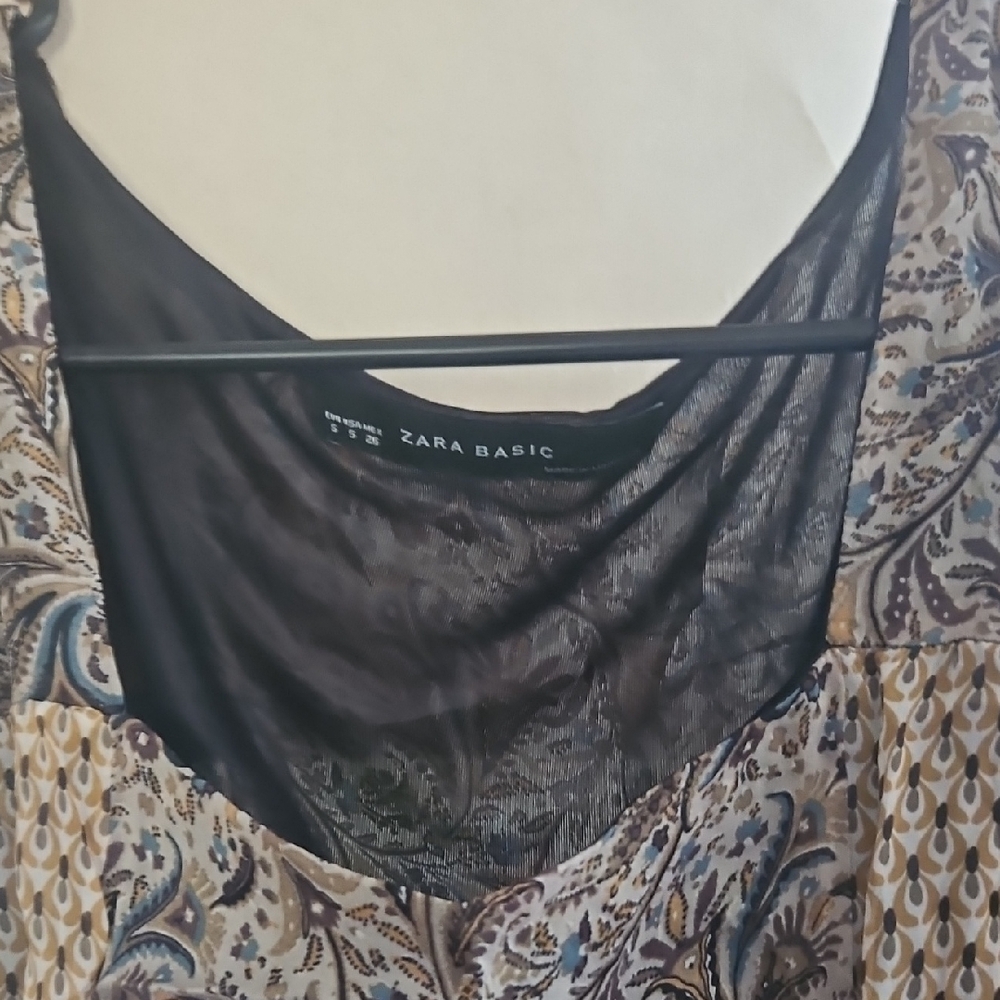 Zara Paisley Midi Dress - Black and Brown